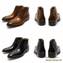 定価10万 *最高級メンズ ブーツ 正規品 マーティンブーツ 牛革 leather boots 本革 レザーブーツ ハイカット職人手作り ブラック 27.0cm_画像4