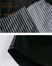 新品 長袖シャツ 春秋 メンズ 紳士シャツ レギュラーシャツ コットン 切替 ストライプ/チェック柄 デザイナーズ 二色 黒系 3XL_画像6