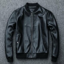 メンズジャケット　レザー タイト 牛革 本革ジャケット ブルゾン オイルレザー 黒Ｓ～4ＸＬ_画像3