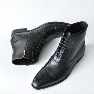 人気新品 ショートブーツ メンズブーツ　エンジニアブーツウエスタンブーツ ワークブーツ 作業靴 マーティン靴 24.5-28.5cm 黒