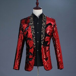 Новый высококачественный комплект костюма быка из 2 предметов, 6 цветов, доступные пайетки, смокинг, сценический костюм, мужская куртка, брюки, M L-5XL, концертная презентация, красный
