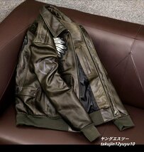 定価30万* 最上級 フライトジャケット 正規品ma-1 ライダース 皮ジャン新品 イタリアンレザー Tuscany本革バイクウェア 最豪華ブルゾン L_画像3