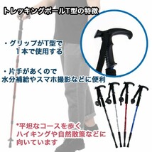 ★送料無料★【131ZA】(2本セット/青T型) トレッキング ポール ノルディック ポール トレッキング 登山 ステッキ 杖 アルミ製_画像3