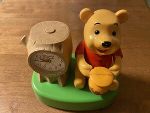 [ used junk ] Pooh. eyes ... clock antique Winnie the Pooh Disney bee mitsu.