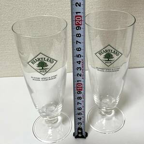 【万-19①】☆HEARTLAND BEER☆ ハートランド ビールグラス 2個 ガラス製 【未使用・保管品】 箱なしの画像7