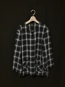 美品◆VIRGO WearWorks NOSTALGIC CHECK TOP BLACK　長袖シャツ プルオーバー　ロング丈　サイズ4　オンブレチェック　ヴァルゴ