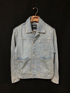 美品◆ZARA　ザラ　デニムジャケット　ジージャン　トラッカージャケット　日本Lサイズ