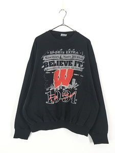 古着 90s Wisconsin Badgers バジャーズ 「Rose Bowl」 カレッジ アメフト スウェット トレーナー XL 古着