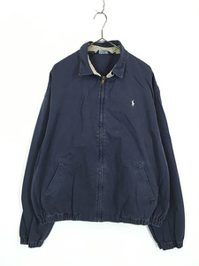 古着 90s USA製 Polo Ralph Lauren コットンツイル スウィング トップ ジャケット 紺 L 古着