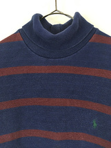 古着 90s USA製 Polo Ralph Lauren ボーダー タートルネック ヘビー カノコ トップス XL 古着_画像2