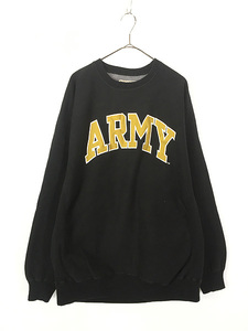 古着 00s STEVE & BARRY'S 「ARMY」 リバース タイプ ヘビー スウェット トレーナー 黒 XL