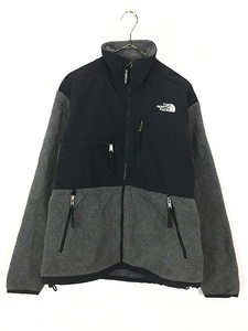 古着 90s USA製 TNF The North Face ナイロン 切替 デナリ フリース ジャケット 黒×グレー S 古着