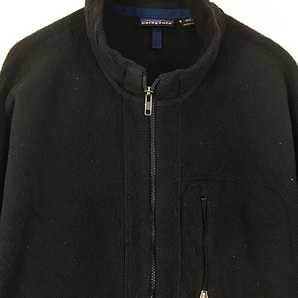 古着 90s USA製 Patagonia Dポケット シンチラ フリース カーディガン 黒 XL 古着の画像2