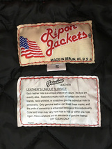 古着 90s USA製 Ripon Jackets 「W」 本革 レザー ウール スタジアム ジャケット スタジャン S_画像8