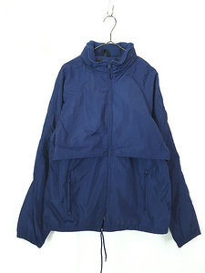 古着 80s Eddie Bauer 2way フルジップ コーティング ナイロン シェル ジャケット ネイビー M