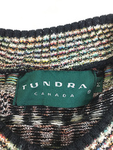 古着 90s Canada製 TUNDRA ランダム マルチ ブロック コットン ニット セーター M 古着_画像5