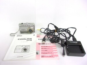 1000円スタート コンパクトデジタルカメラ Nikon COOLPIX P4 VR NIKKOR 3.5X OPTICAL ZOOM 7.5-26.3mm F2.7-5.3 通電確認済み WHO DD1013
