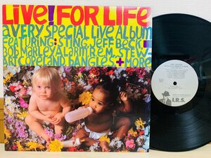 即決LP 米盤 V.A. / LIVE! FOR LIFE LP JEFF BECK BOB MARLEY R.E.M. IRS-5731 レコード I.R.S L18