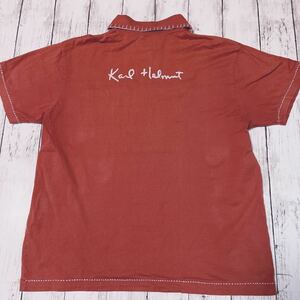 Karl Helmut Karl hell m embroidery stitch half Zip short sleeves shirt PINK HOUSE