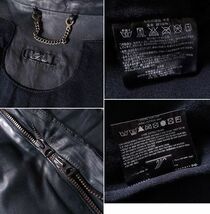 sissi シシ レザー ライダース ジャケット シングル 日本製 牛革 WALDES ジップ ブルゾン ブラック メンズ (M) 黒 ●o-647_画像10
