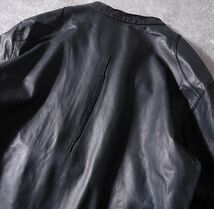sissi シシ レザー ライダース ジャケット シングル 日本製 牛革 WALDES ジップ ブルゾン ブラック メンズ (M) 黒 ●o-647_画像4