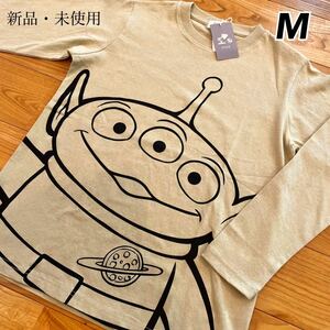 希少【M】リトルグリーンメン なりきり 長袖 Tシャツ レディース●綿100% ディズニー トイストーリー エイリアン コスプレ トレーナー