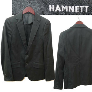 *[ domestic regular goods rare ]USED HAMNETT Hamnett cotton 100% 2. button dress feeling tight Silhouette tailored jacket S black group 