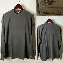 新品【USA製 ヴィンテージブラック】Los Angeles Apparel ロサンゼルス アパレル 6.5オンス コットン ガーメントダイ 無地 ロンTシャツ L_画像1