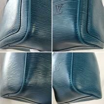 送料無料 Louis Vuitton ルイヴィトン 保存袋付 エピ ハンドバッグ スピーディー30 レザートレドブルー 青 ミニボストンバッグ M43015_画像6