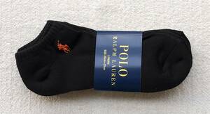 POLO RALPH LAUREN men's socks Short 25~27cm black × orange 3 pairs set 