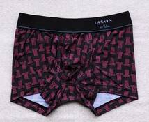 Lanvin en Bleu ボクサーパンツ Mサイズ 前開き デザイン ブラック×ピンク 日本製_画像1