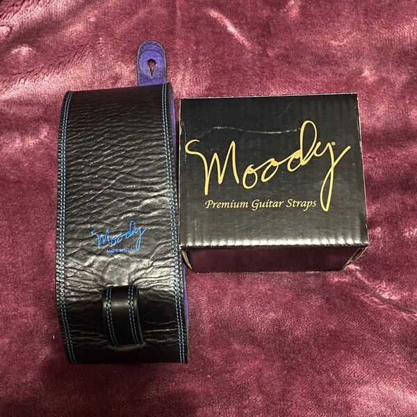 MOODY STRAPS ( ムーディーストラップ )Leather&Suede4" Standard Black/Blue