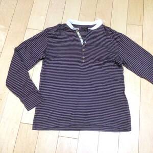 ポールスミスコレクション【Paul Smith COLLECTION 】ヘンリーネック長袖Tシャツ L ボーダー　ロンT