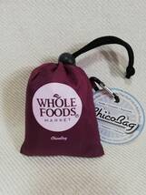 ホールフーズマーケット 折りたたみ エコバッグ ベリー 紫 カラビナフック付 トートバッグ WHOLE FOODS MARKET アウトドア キャンプ_画像1