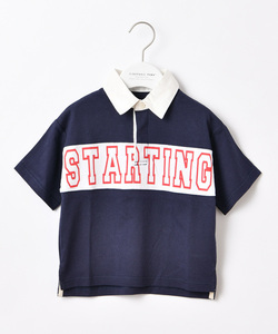 【新品】100ｃｍ★CIAOPANIC TYPY￥2900+税★ロゴライン ラガーＴシャツ ネイビー