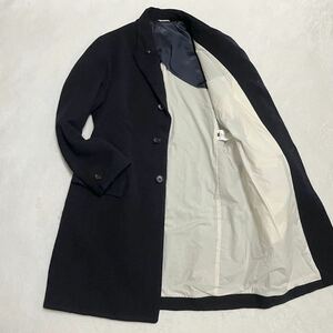 トゥモローランド/極上カシミヤ混/極美品◎TOMORROWLAND×Kemit 裏地シルク100% チェスターコート ロング アウター ビジネス ブラック 黒