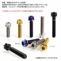 64チタン M6×10mm P1.00 デザイン六角ボルト T型トルクス穴 フランジ付き六角ボルト ゴールド Ti6Al-4V JA1327_画像3