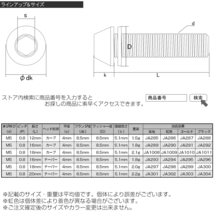 64チタン M5×16mm P=0.8 ワッシャー組込 テーパーヘッド キャップボルト 平座金付き 六角穴付ボルト 虹色 焼きチタン風 JA294_画像4