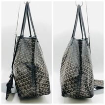 1円～GOYARD ゴヤール 定番人気 サンルイ トートバッグ ヘリンボーン 黒 ブラウン ショルダーバッグ 高級素材 レアアイテム A379_画像4