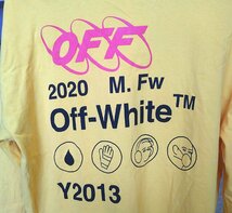 オフホワイト off-white 長袖ジップシャツ インダストリアル Y013 ロゴスエット 送料レターパック全国一律520円発送_画像3