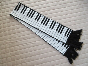 USA製 ビンテージ ８０S ピアノ 鍵盤 マフラー 新品 DEADSTOCK デッドストック ５０S ロカビリー ラロッカ VINTAGE スカーフ SCARF ８0年代