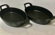 SALE ★★おすすめ★★MADE IN FRANCE STAUB BLACK OVAL PLATES 24cm ストウブ オーバル スタッカブル ディッシュ 24cm 2点セット中古です _画像8