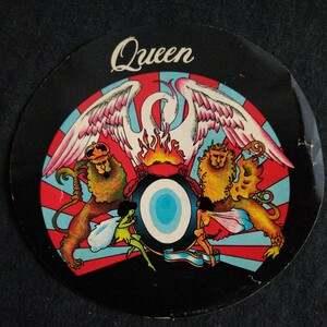【Queen クイーン 黒】ステッカー 直径130mm 円形貼り カー ステッカー紙製 シール Rockバンド クィーン 