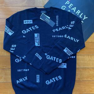 送料無料PEARLY GATESパーリーゲイツMENS PG編地モノグラム柄WOOL羊毛カシミヤKNITプルオーバー軽量蓄熱保温性柔らか伸縮Navy(大特価5)新品