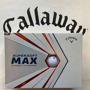 送料無料CallawayキャロウェイSUPER SOFT MAX 2ピースボール公認球1ダース高弾性低スピン遠くへ真っ直ぐ飛ばすSOFTフィーリングWhite新品