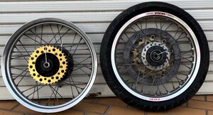 RZ250R 取外し　前後スポークホイールSET エキセル EXCEL エキセルリム アルミリム　F320φローター付 Rハブ＆ローター付　R18×2.5 NN99