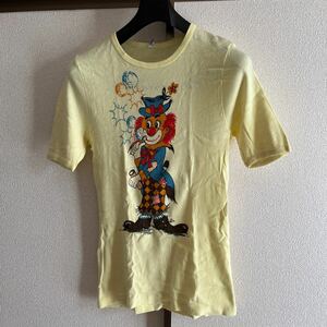 unknown 半袖Tシャツ vintage ヴィンテージ 6 S ヨーロッパ 古着 ライトイエロー