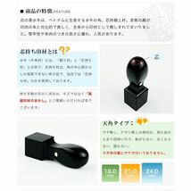 黒水牛 天角 法人印鑑 角印 実印 銀行印 資格印 会社印 単品 18mm 21mm 24mm 選べる_画像2