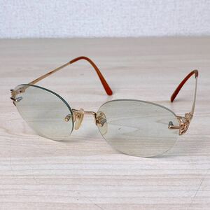 FENDI フェンディ メガネ 眼鏡 縁無しフレーム レンズ付き メガネフレーム レディース 婦人 中古 美品
