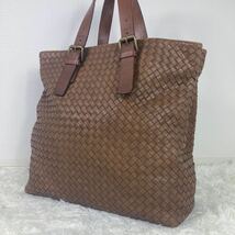 1円【極 美品 入手困難】BOTTEGA VENETA ボッテガヴェネタ トートバッグ ビジネスバッグ ショルダー 肩掛け◎ A4◎ イントレ メンズ 茶_画像2